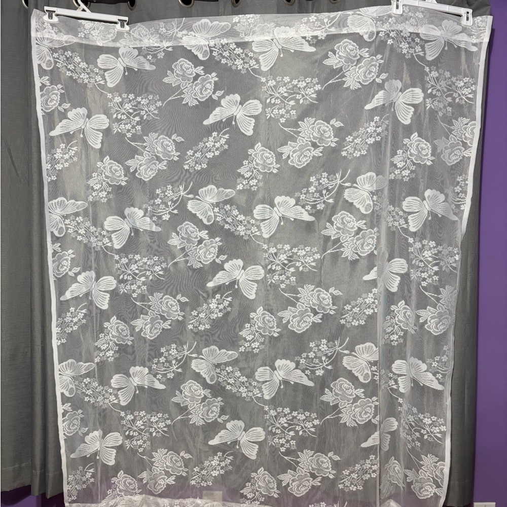 Floral Lace Curtain Panel